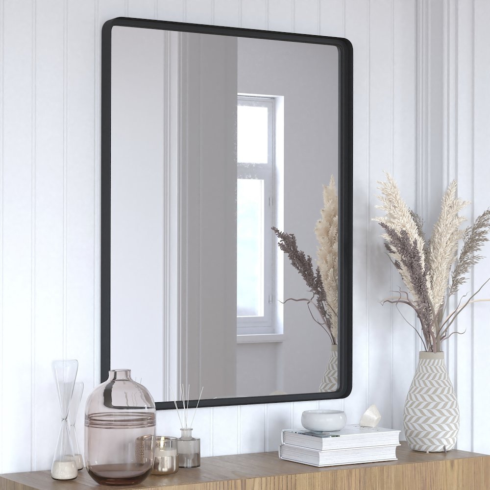 Contemporary Rectangular Deep Frame Decorative Wall Mirror. Picture 2