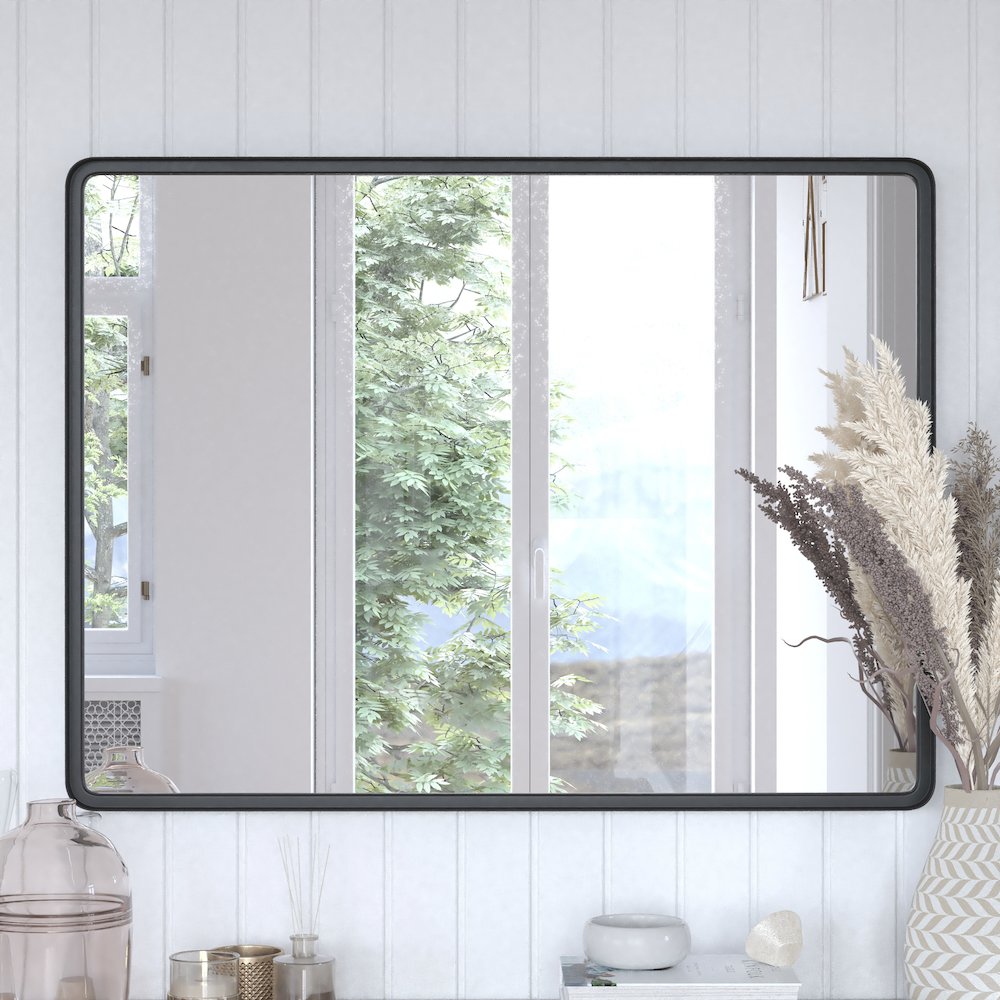 Contemporary Rectangular Deep Frame Decorative Wall Mirror. Picture 6