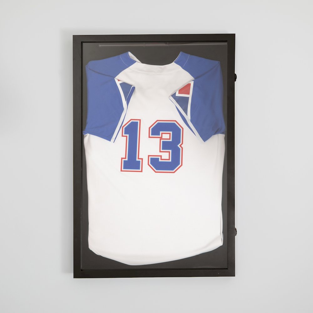 Contemporary 24 x 36 Lockable Jersey Display Case, Black. Picture 7