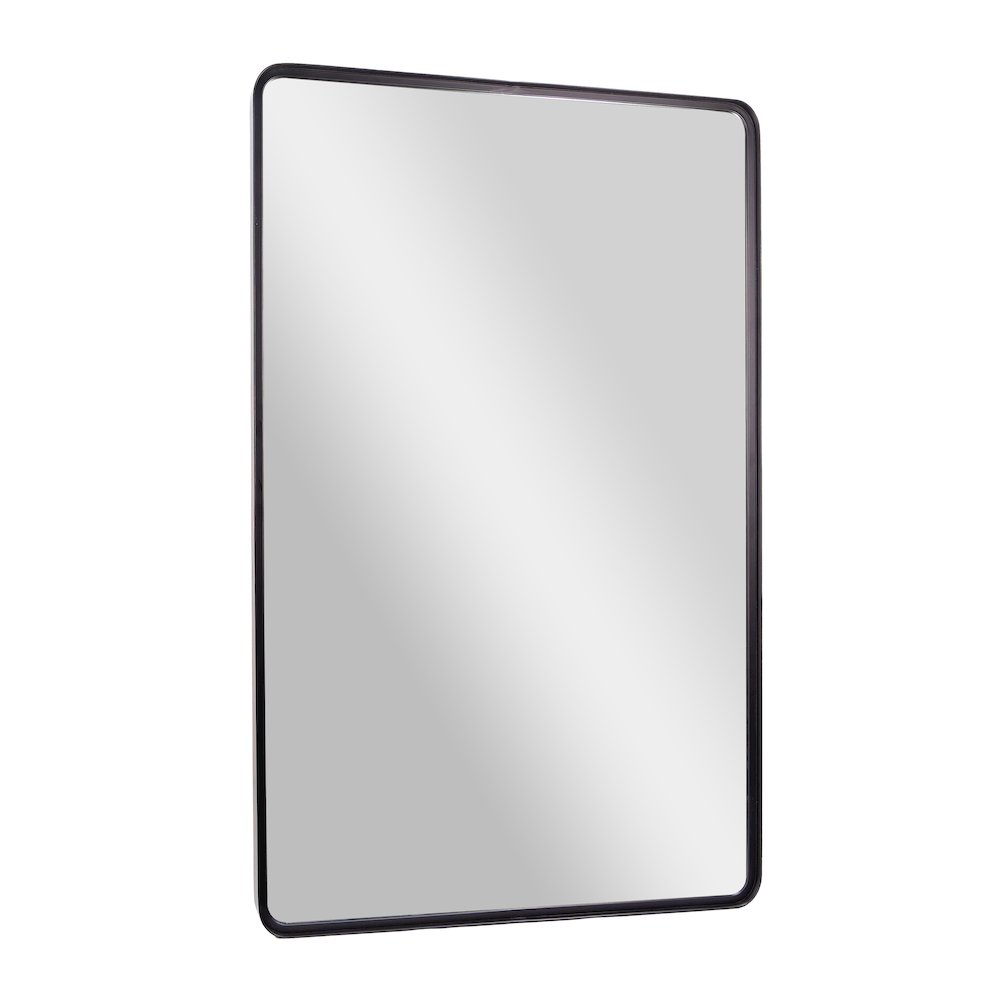Ava 48" x 30" Metal Deep Framed Wall Mirror - Large Accent Mirror, Black. Picture 1