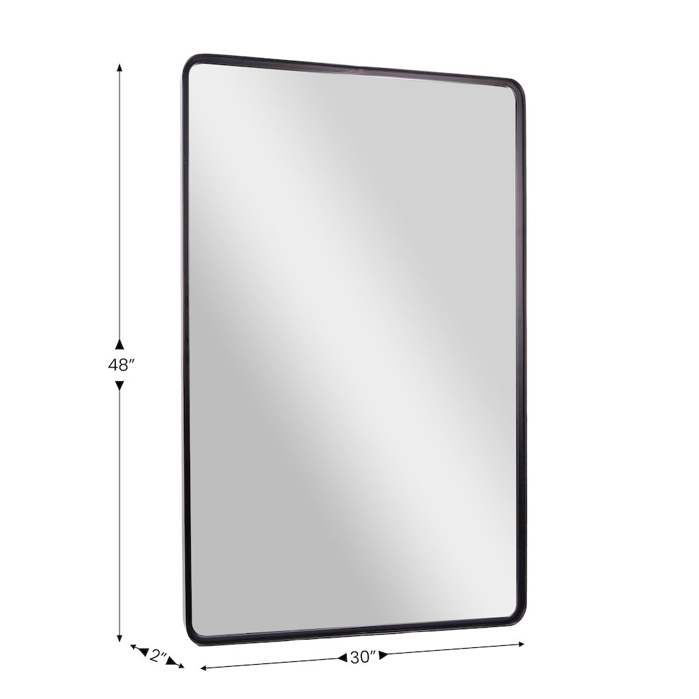 Ava 48" x 30" Metal Deep Framed Wall Mirror - Large Accent Mirror, Black. Picture 5
