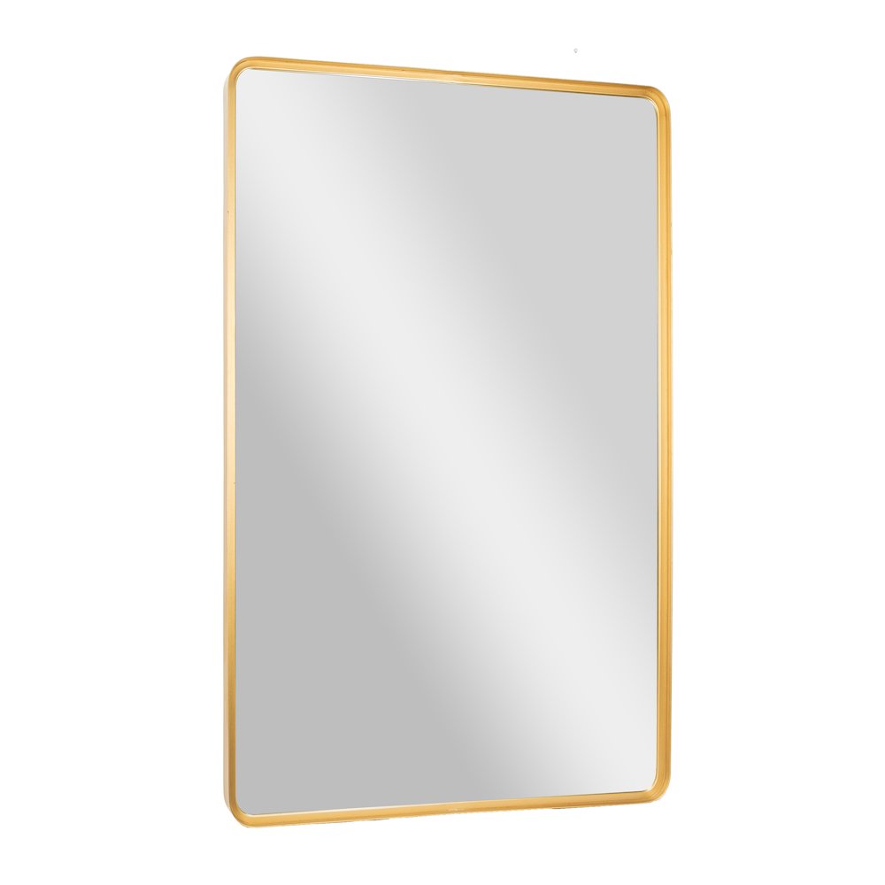 Ava 48" x 30" Metal Deep Framed Wall Mirror - Large Accent Mirror, Gold. Picture 1