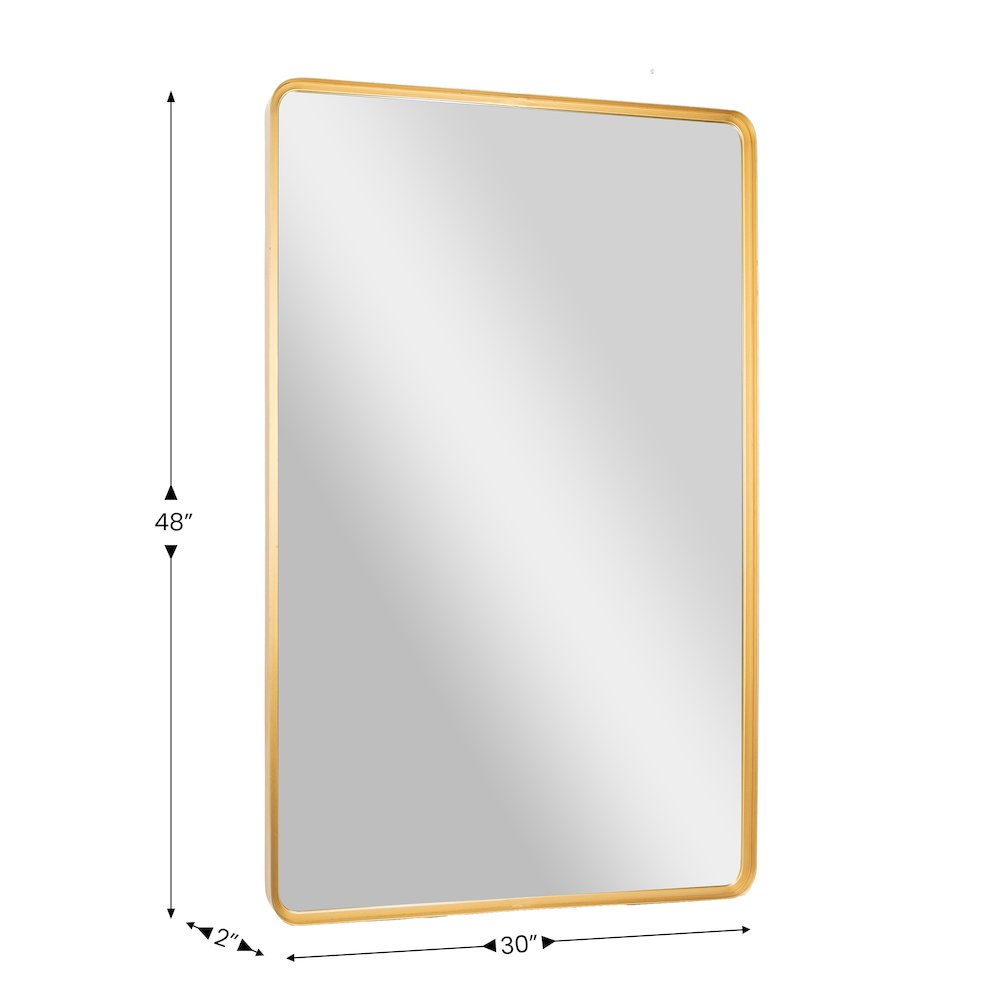 Ava 48" x 30" Metal Deep Framed Wall Mirror - Large Accent Mirror, Gold. Picture 5