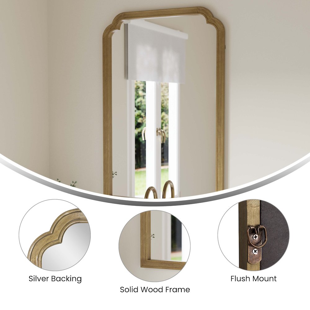 Efie 36" x 24" Large Accent Wall Mirror with Solid Wood Frame. Picture 4