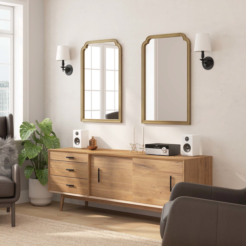 Efie 36" x 24" Large Accent Wall Mirror with Solid Wood Frame. Picture 3