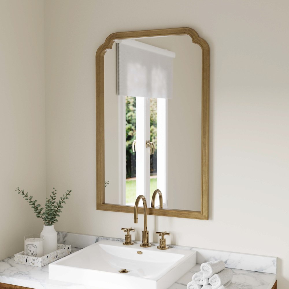 Efie 36" x 24" Large Accent Wall Mirror with Solid Wood Frame. Picture 6