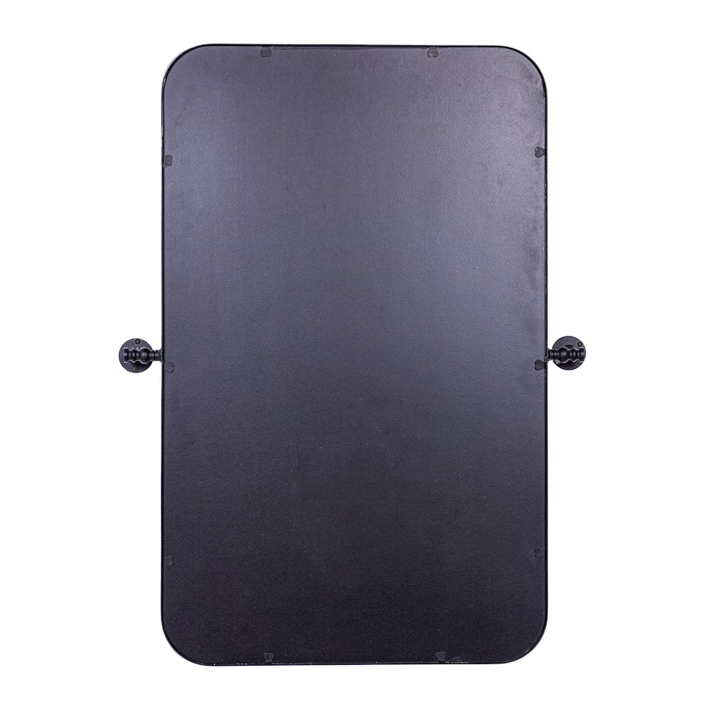 Finlay 35" x 27" Metal Pivot Wall Mirror - Large Accent Vanity Mirror, Black. Picture 8