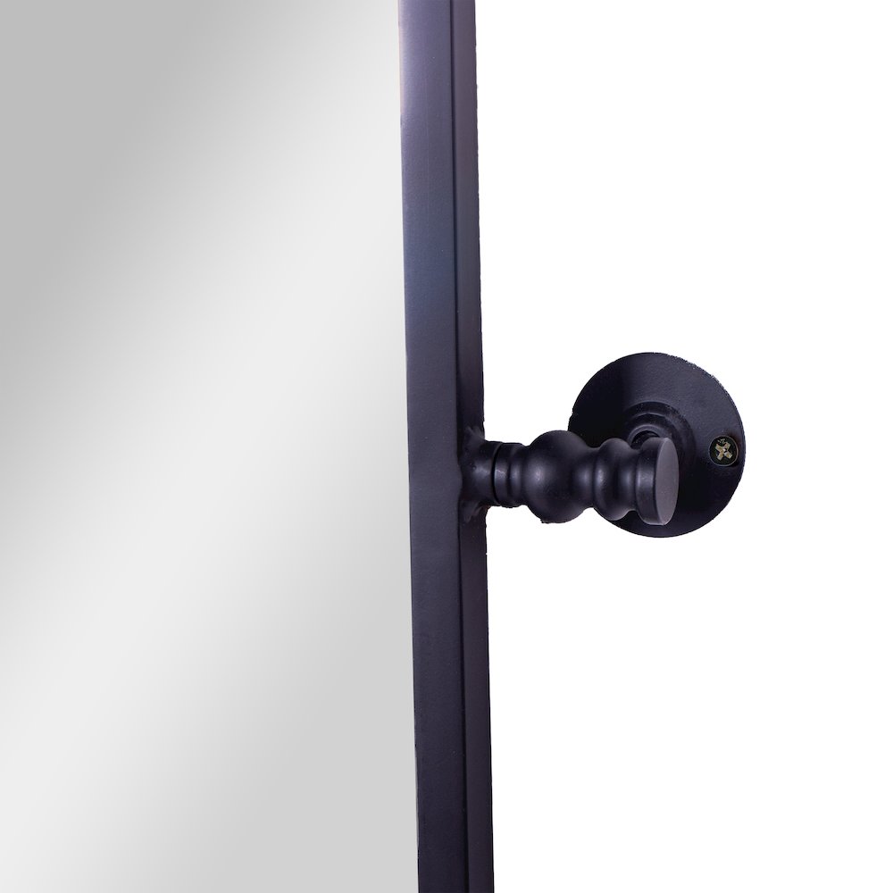 Finlay 35" x 27" Metal Pivot Wall Mirror - Large Accent Vanity Mirror, Black. Picture 12