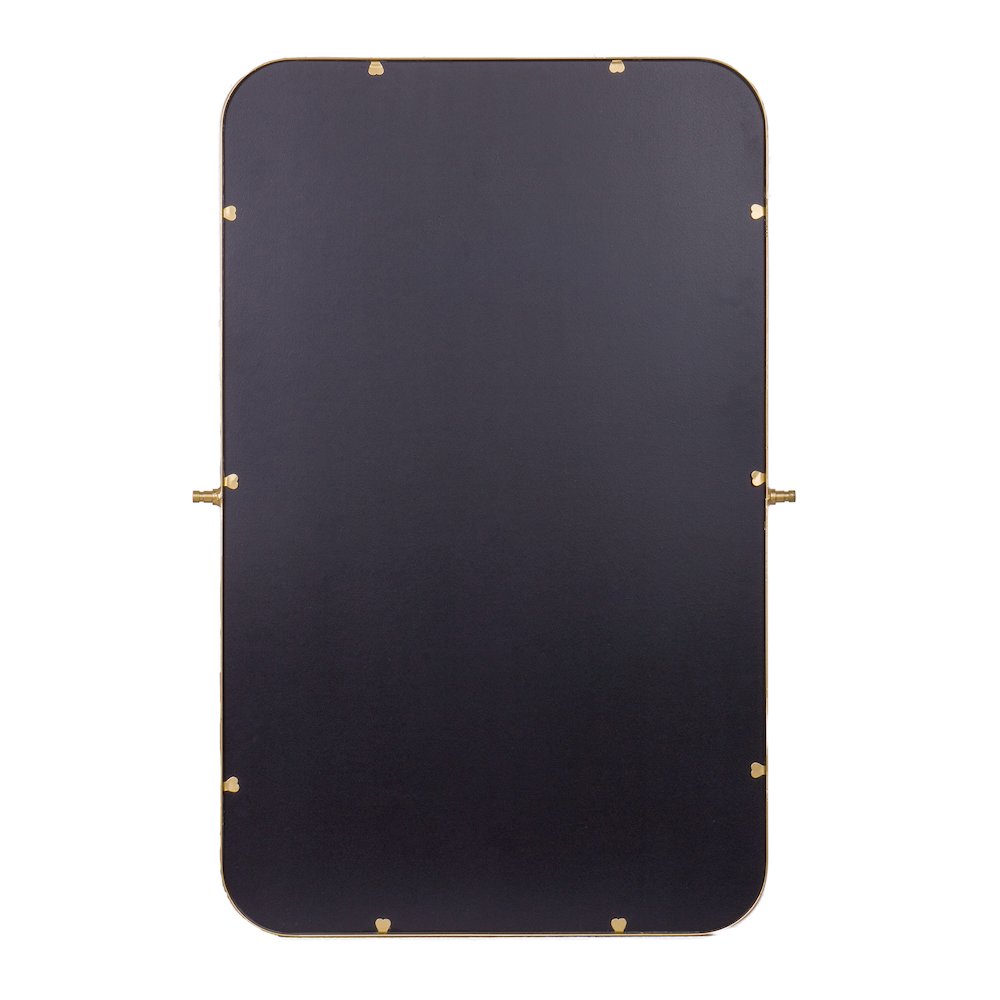Finlay 35" x 27" Metal Pivot Wall Mirror - Large Accent Vanity Mirror, Gold. Picture 8