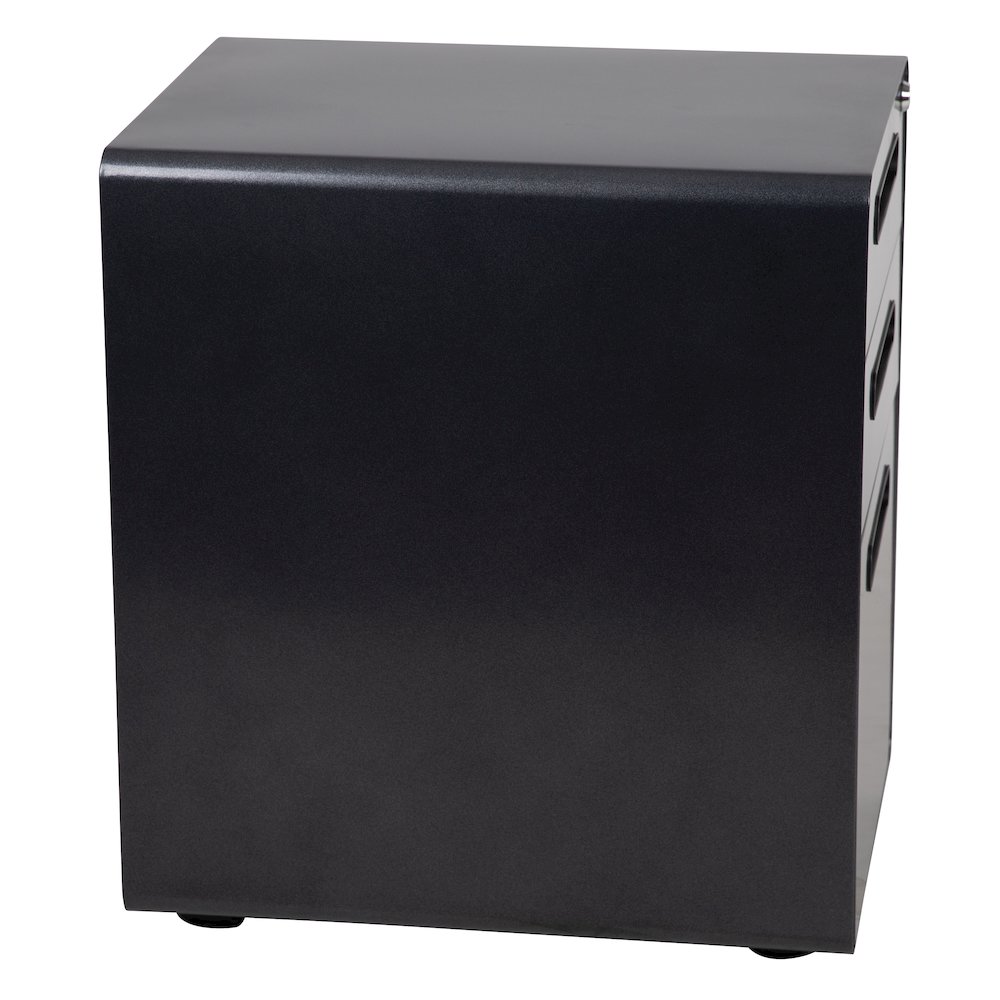 3-Drawer Mobile Locking Filing Cabinet with Anti-Tilt Mechanism, Black. Picture 9