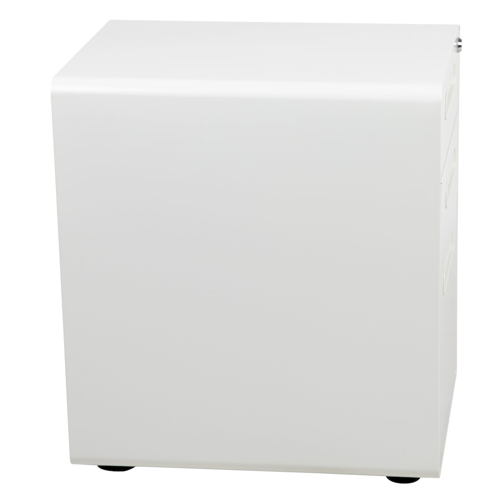 3-Drawer Mobile Locking Filing Cabinet with Anti-Tilt Mechanism, White. Picture 9