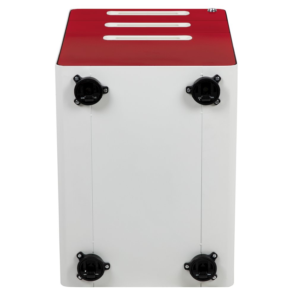 3-Drawer Mobile Locking Filing Cabinet, White with Red Faceplate. Picture 11