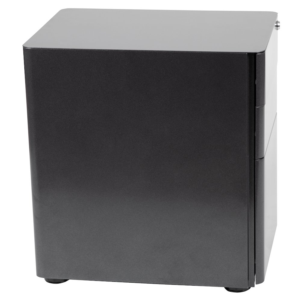 3-Drawer Mobile Locking Filing Cabinet with Anti-Tilt Mechanism, Black. Picture 9