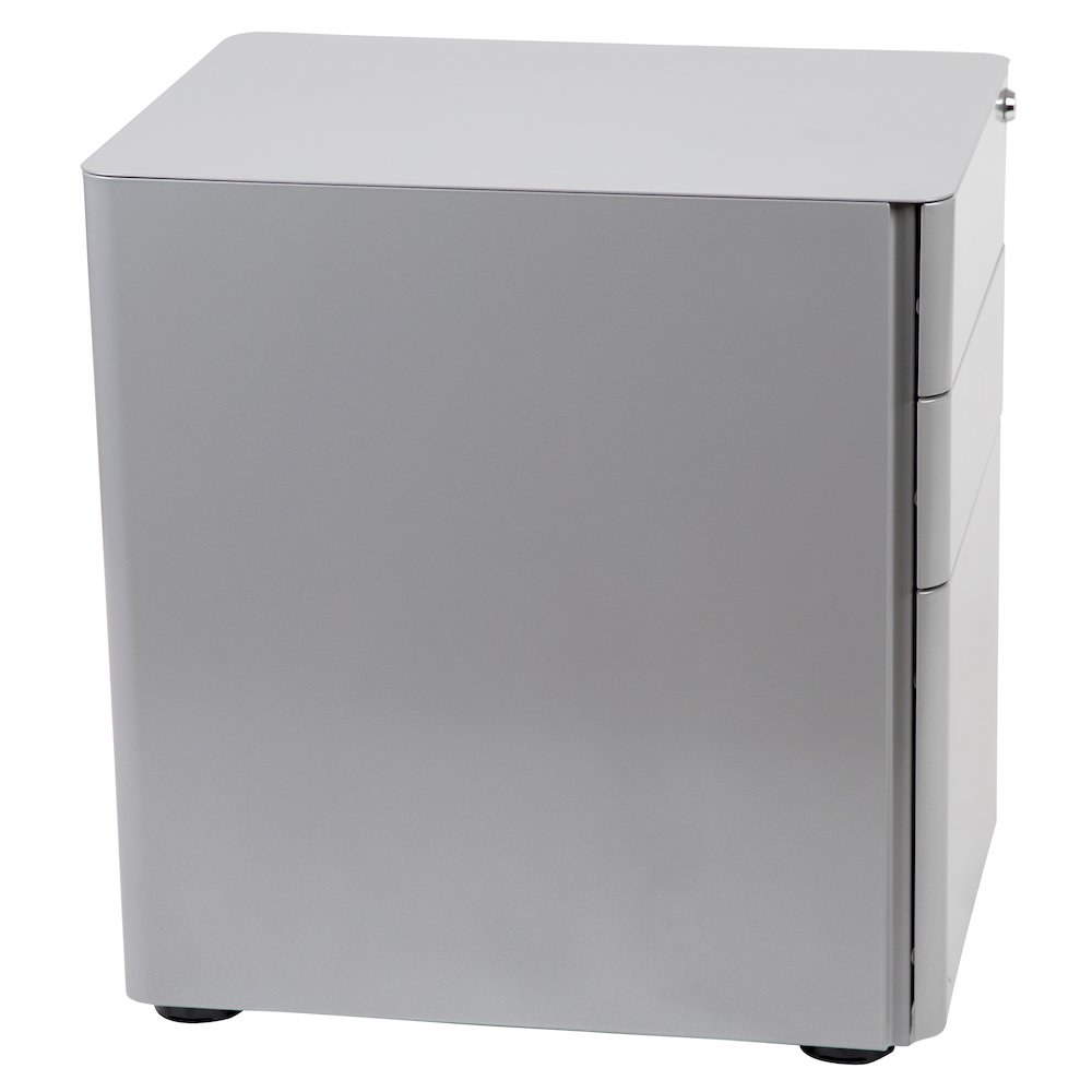 3-Drawer Mobile Locking Filing Cabinet with Anti-Tilt Mechanism, Gray. Picture 9
