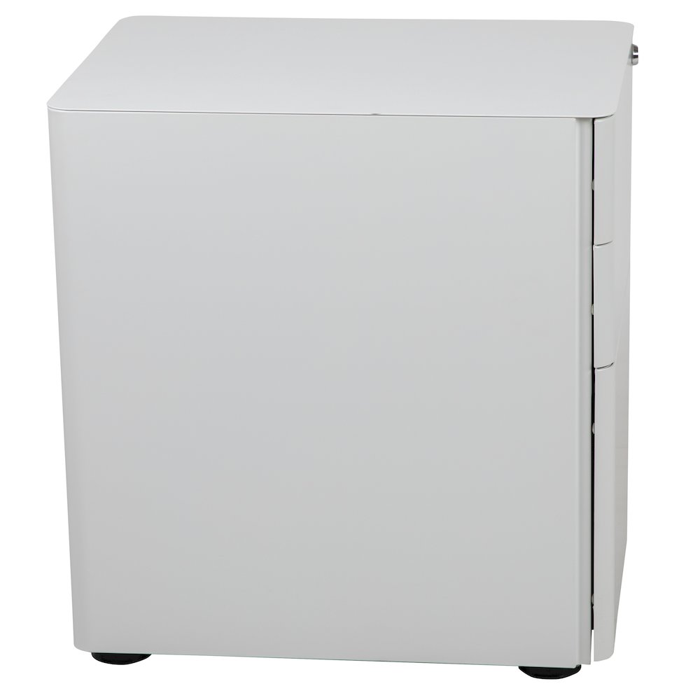 3-Drawer Mobile Locking Filing Cabinet with Anti-Tilt Mechanism, White. Picture 9