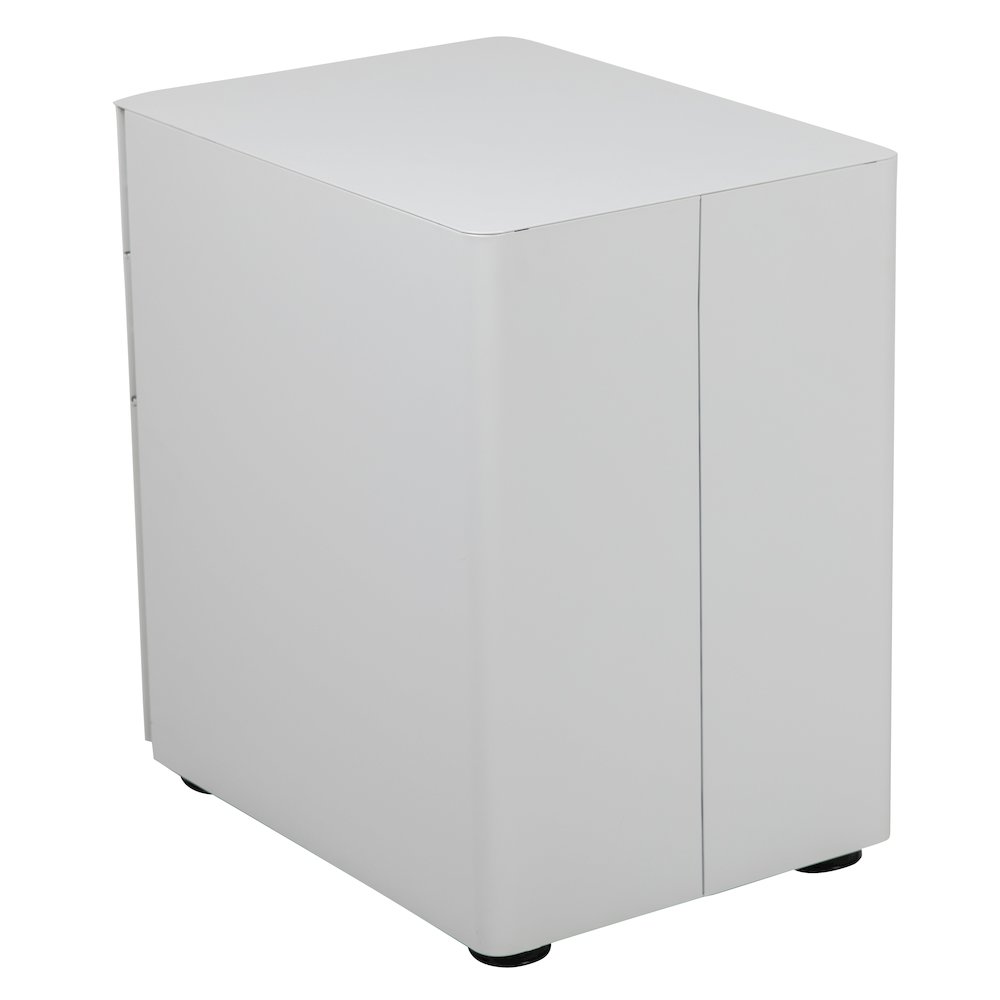 3-Drawer Mobile Locking Filing Cabinet with Anti-Tilt Mechanism, White. Picture 7