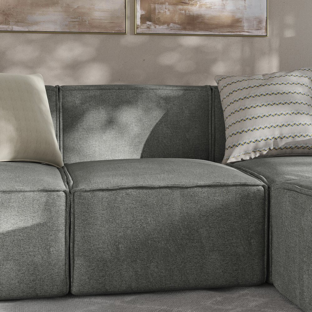Bridgetown Luxury Modular Sectional Sofa Armless Center Seat, Dark Gray. Picture 3