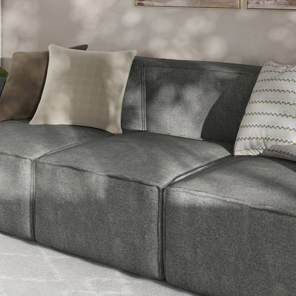 Bridgetown Luxury Modular Sectional Sofa Armless Center Seat, Dark Gray. Picture 6