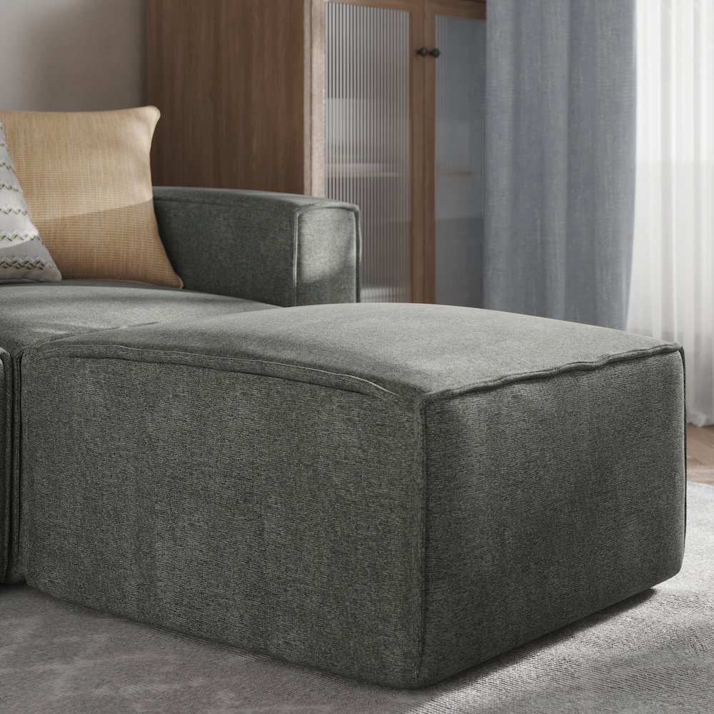 Bridgetown Luxury Modular Sectional Sofa Ottoman Seat, Dark Gray. Picture 3