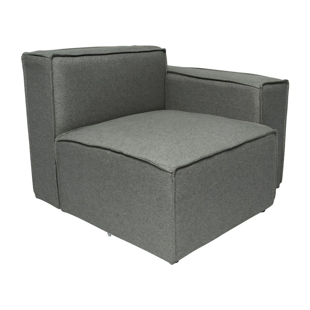 Bridgetown Luxury Modular Sectional Sofa Right Side with Arm Rest, Dark Gray. Picture 1