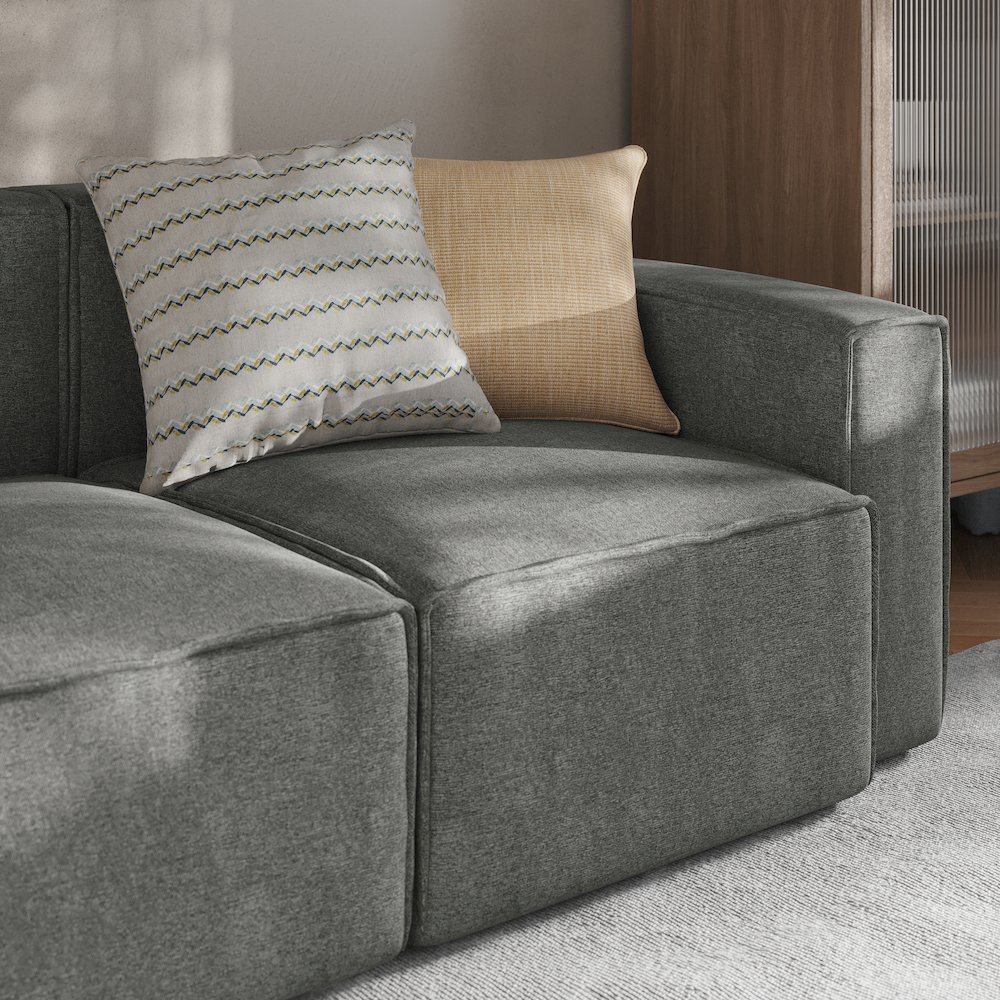 Bridgetown Luxury Modular Sectional Sofa Right Side with Arm Rest, Dark Gray. Picture 3