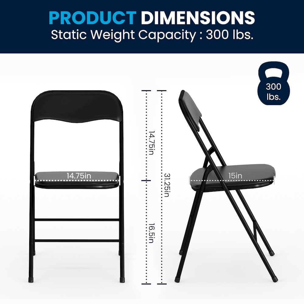 5 Piece Black Folding Card Table and Chair Set. Picture 2