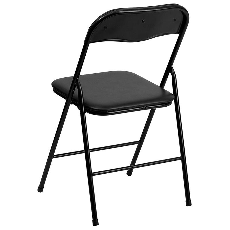 5 Piece Black Folding Card Table and Chair Set. Picture 5