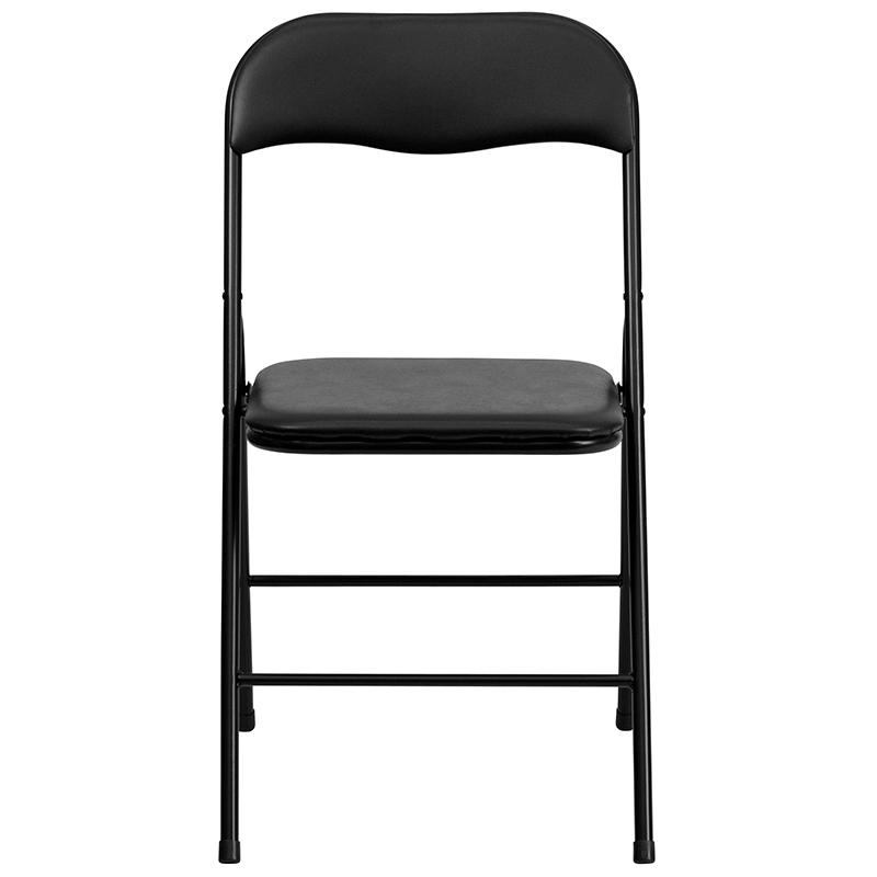 5 Piece Black Folding Card Table and Chair Set. Picture 7