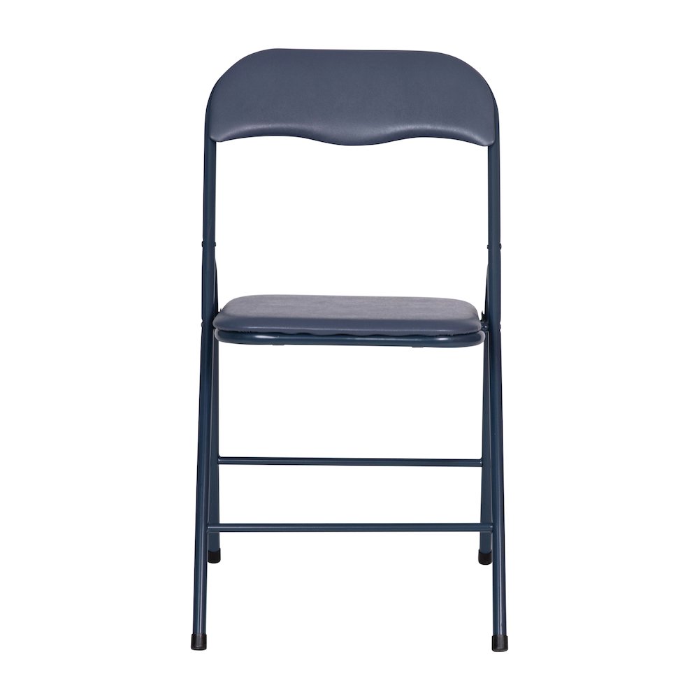 5 Piece Navy Folding Card Table and Chair Set. Picture 13