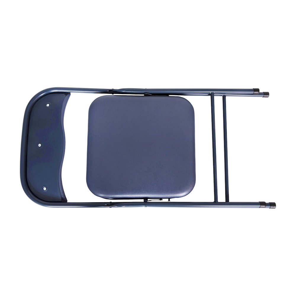 5 Piece Navy Folding Card Table and Chair Set. Picture 9