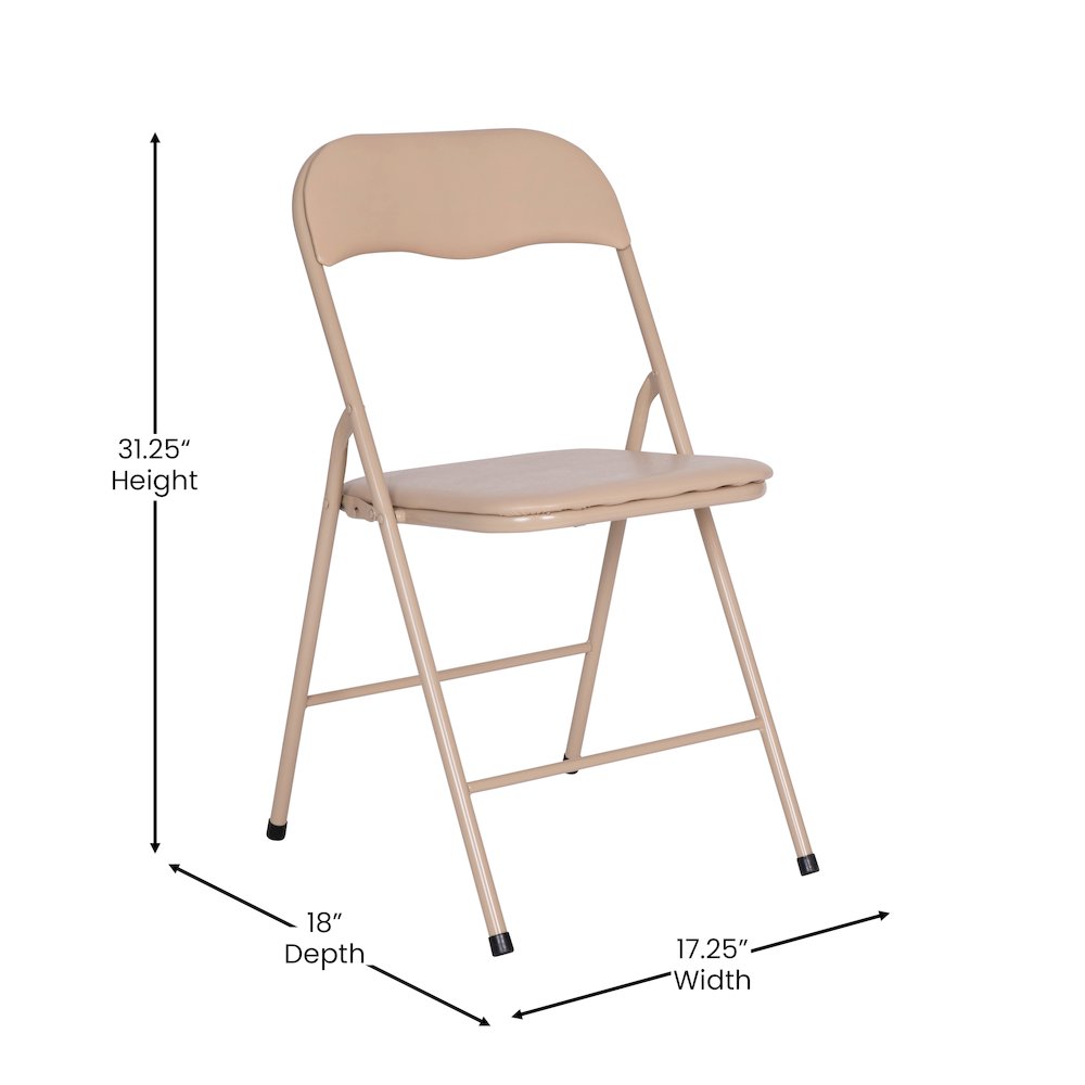 5 Piece Tan Folding Card Table and Chair Set. Picture 7