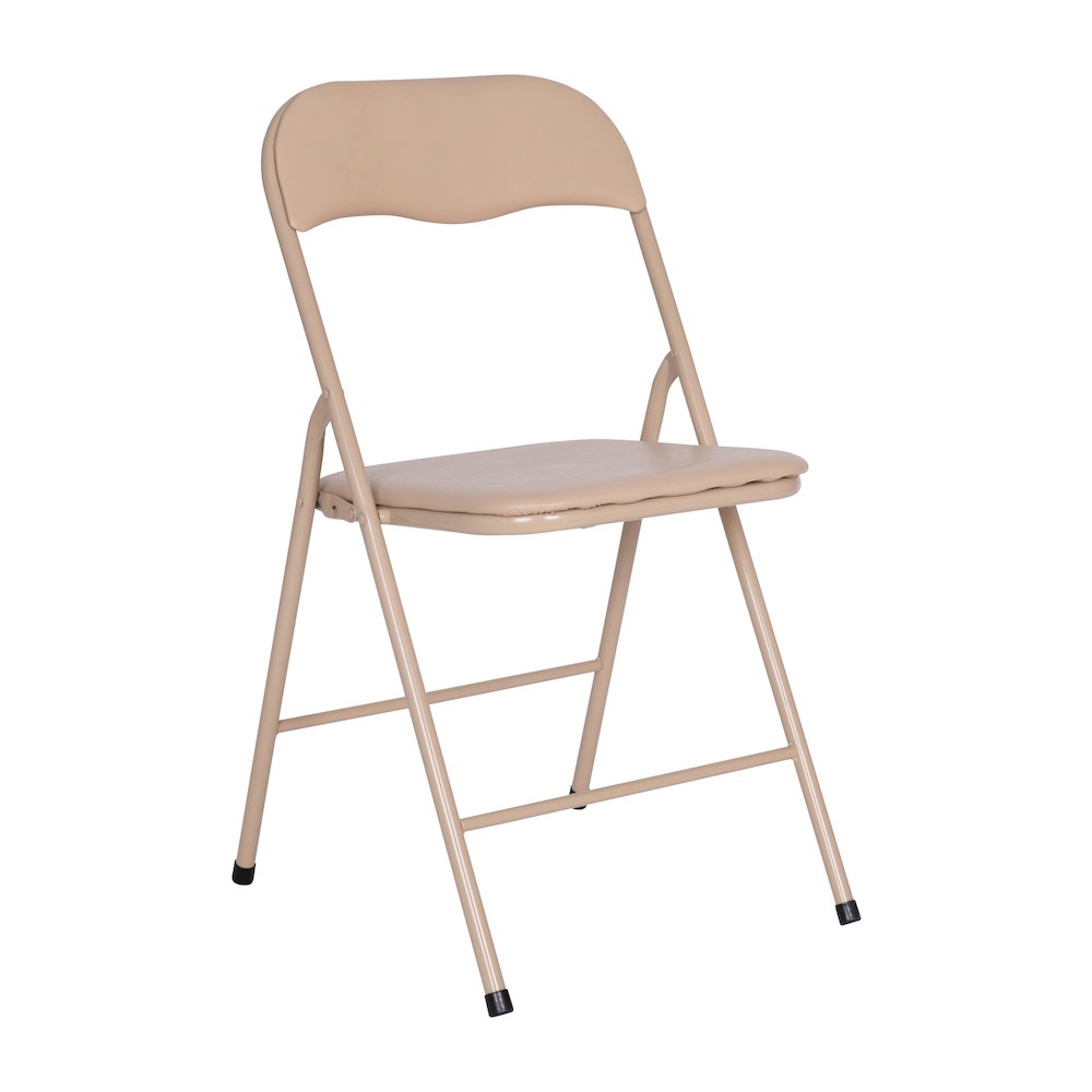 5 Piece Tan Folding Card Table and Chair Set. Picture 10