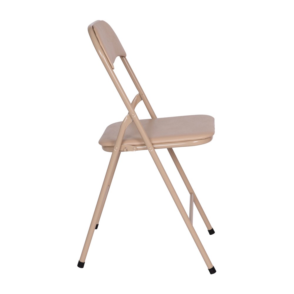 5 Piece Tan Folding Card Table and Chair Set. Picture 12