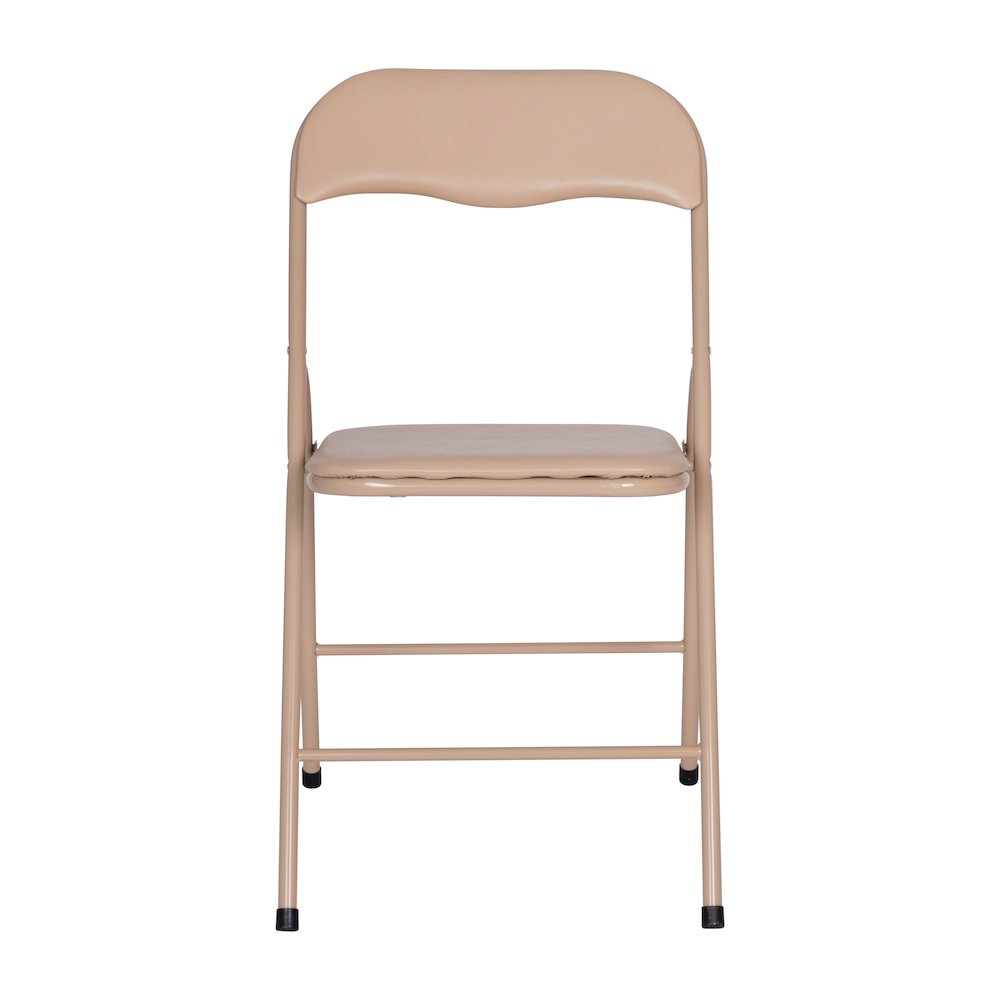 5 Piece Tan Folding Card Table and Chair Set. Picture 13