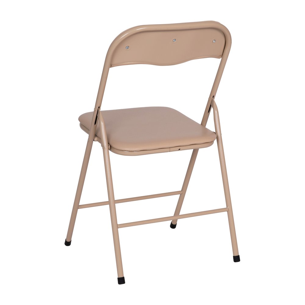 5 Piece Tan Folding Card Table and Chair Set. Picture 8