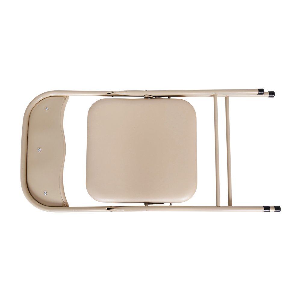 5 Piece Tan Folding Card Table and Chair Set. Picture 9