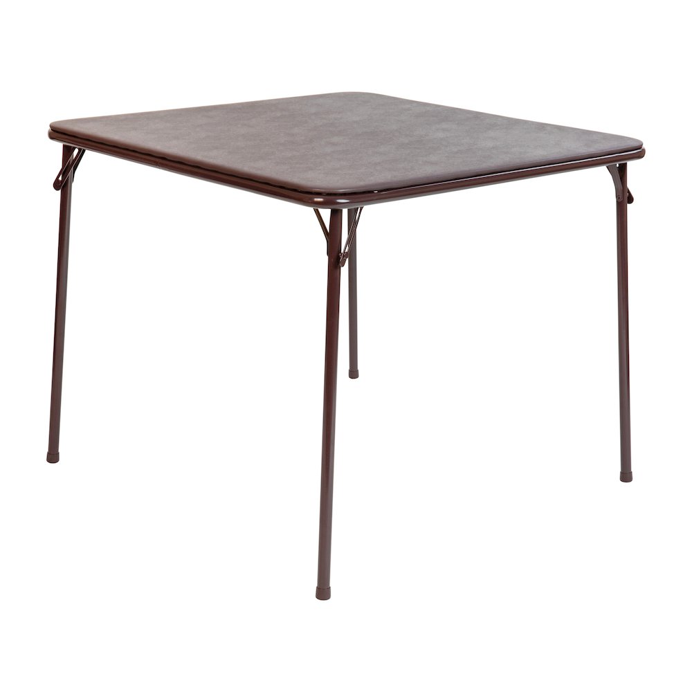 Brown Folding Card Table - with Collapsible Legs. Picture 1