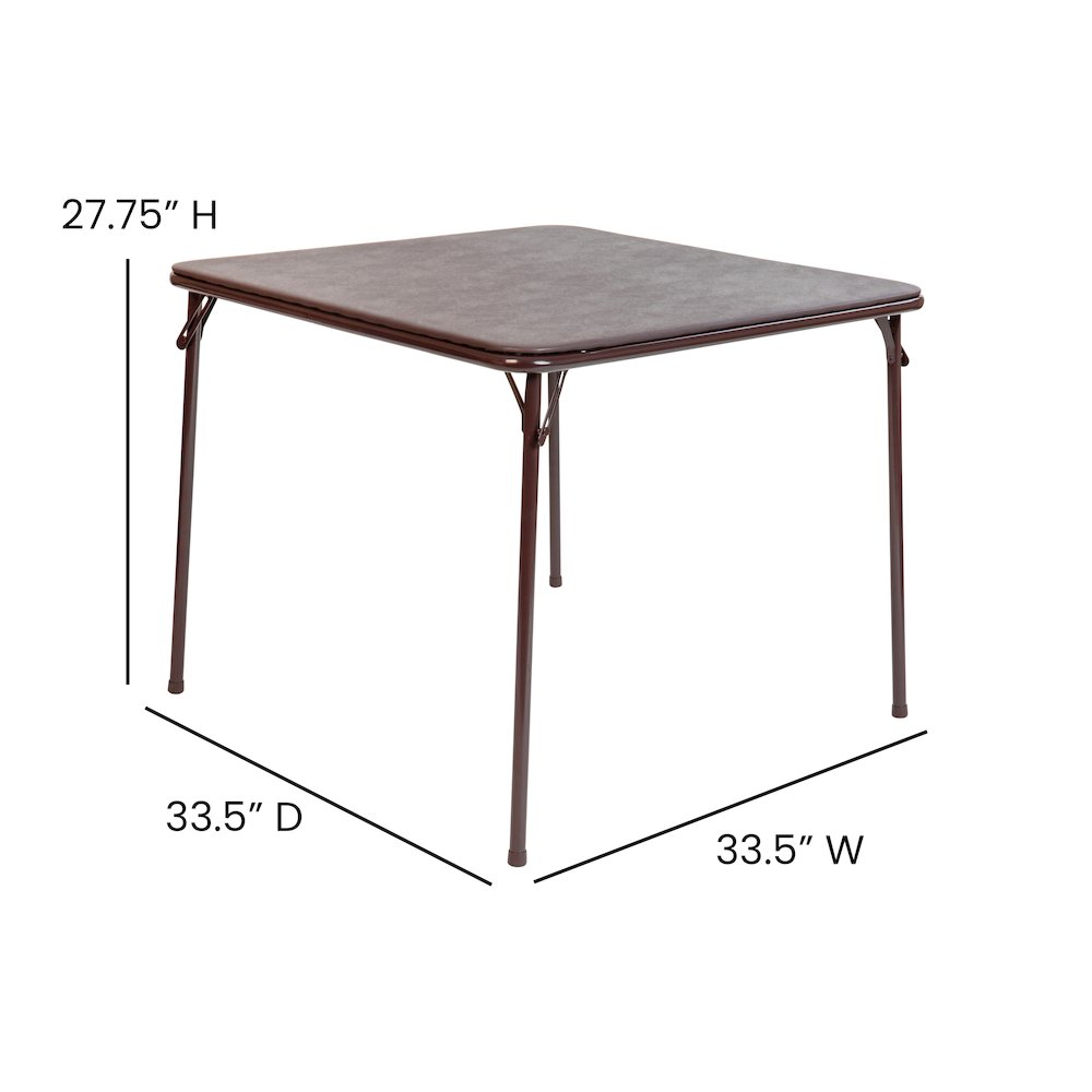Brown Folding Card Table - with Collapsible Legs. Picture 6