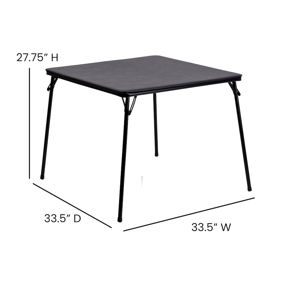 Black Folding Card Table - with Collapsible Legs. Picture 6