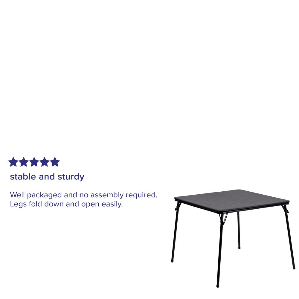 Black Folding Card Table - Lightweight Portable Folding Table with Collapsible Legs. Picture 4