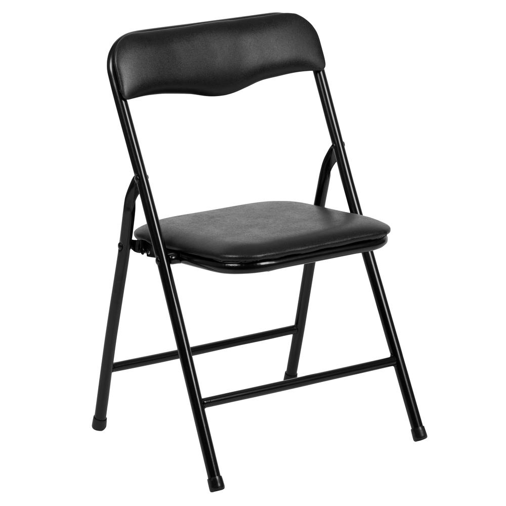 Kids Black 5 Piece Folding Table and Chair Set. Picture 4