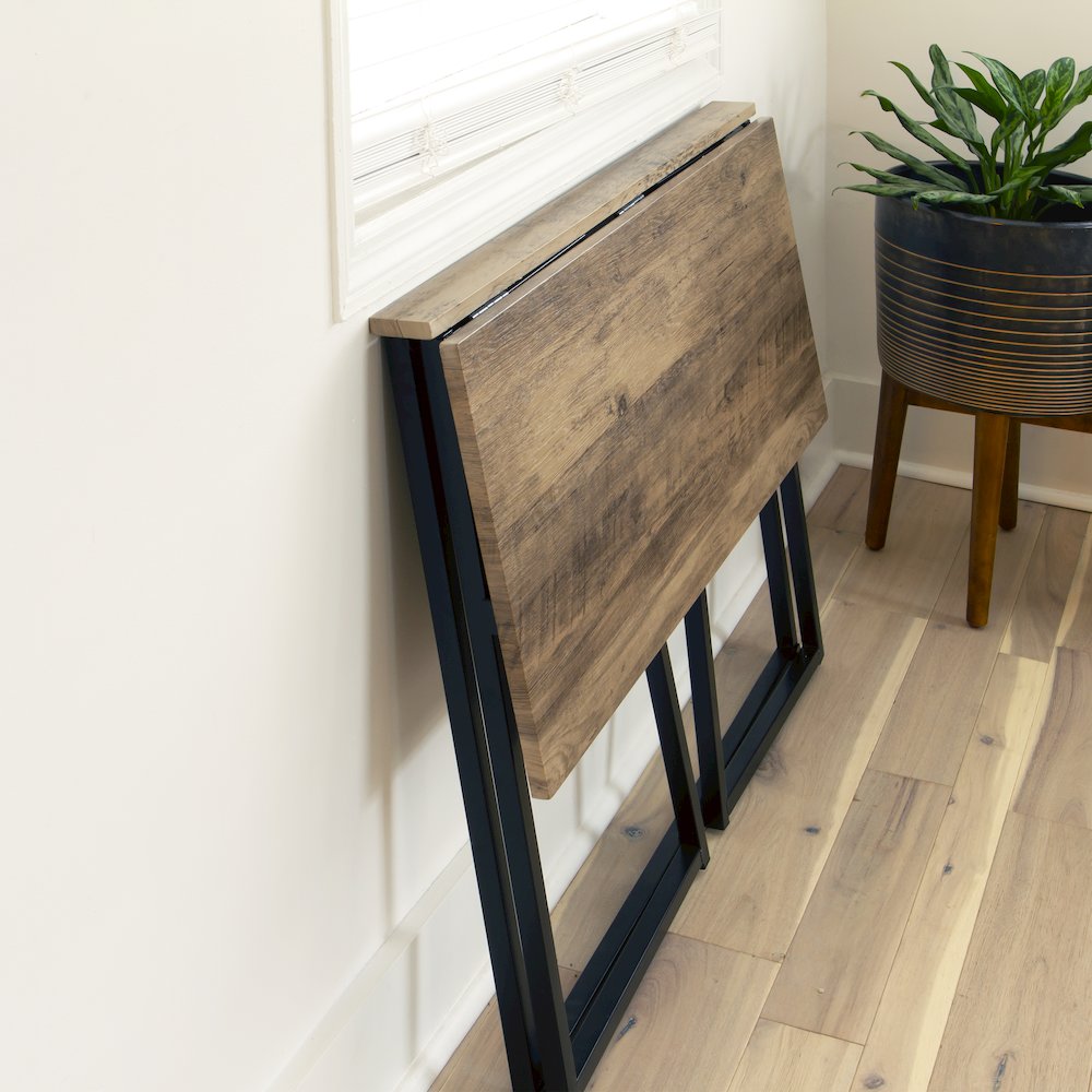 Small Rustic Natural Home Office Folding Computer Desk - 36". Picture 8