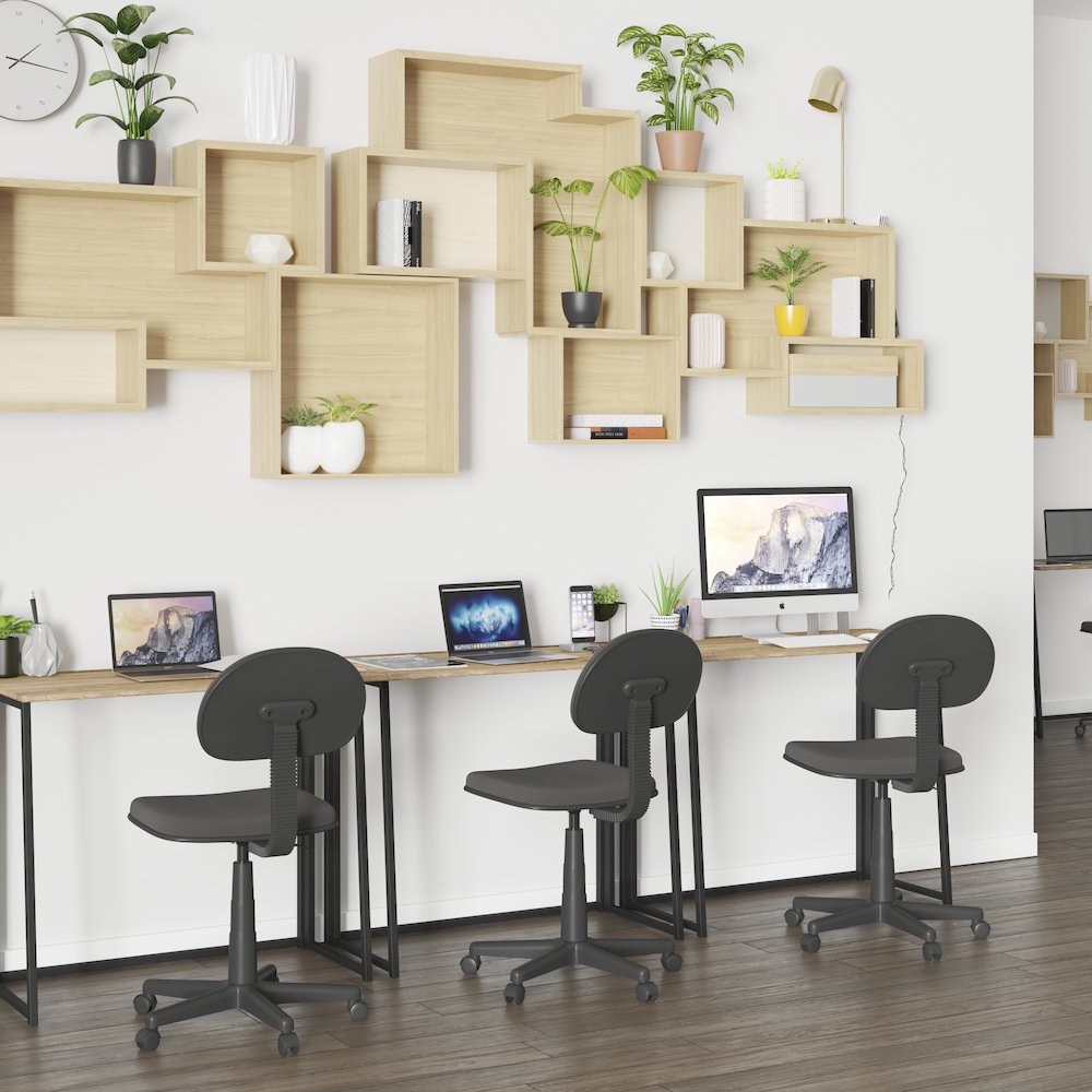 Small Rustic Natural Home Office Folding Computer Desk - 36". Picture 10