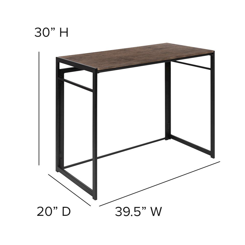 Rustic Home Office Folding Computer Desk - 40". Picture 6