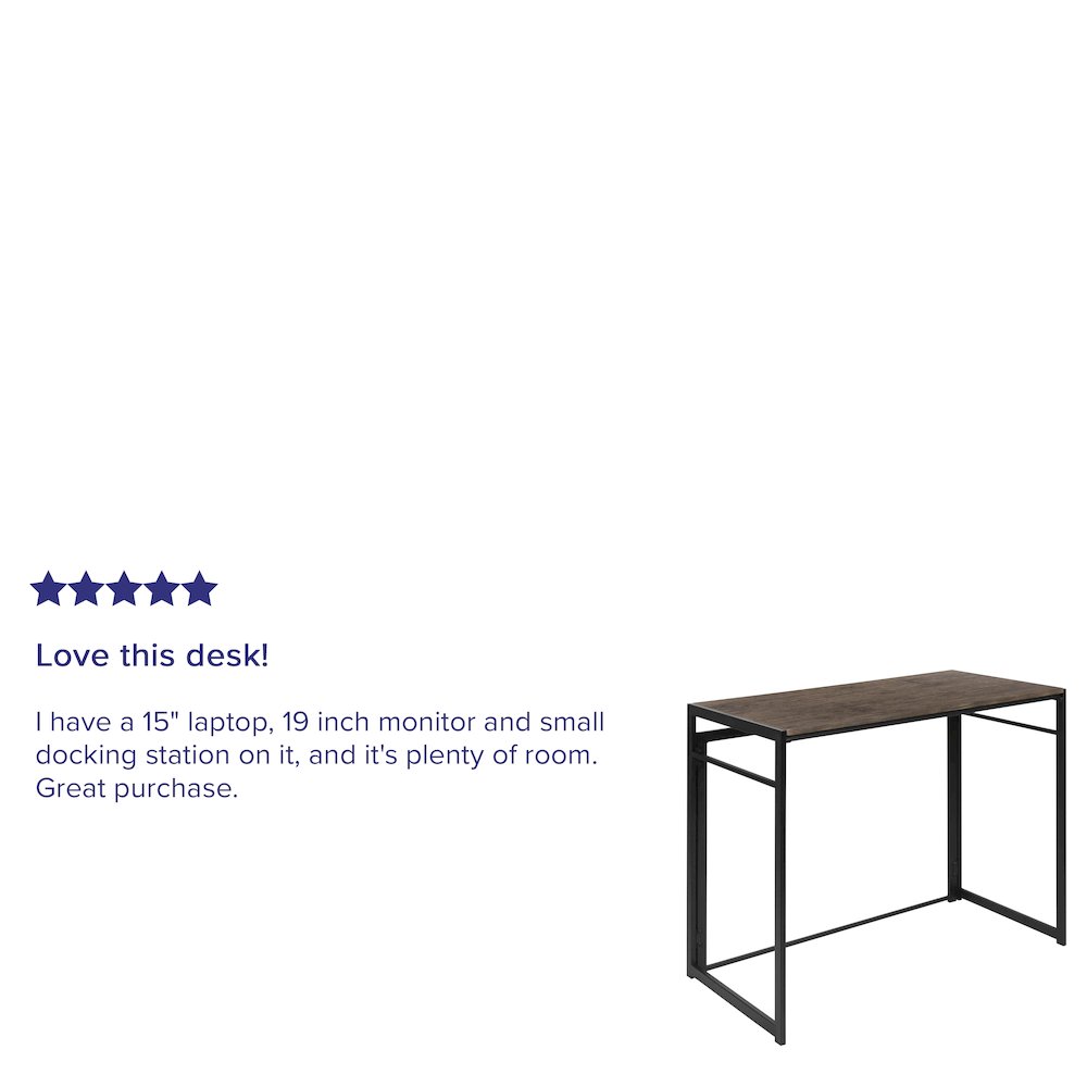 Rustic Home Office Folding Computer Desk - 40". Picture 4