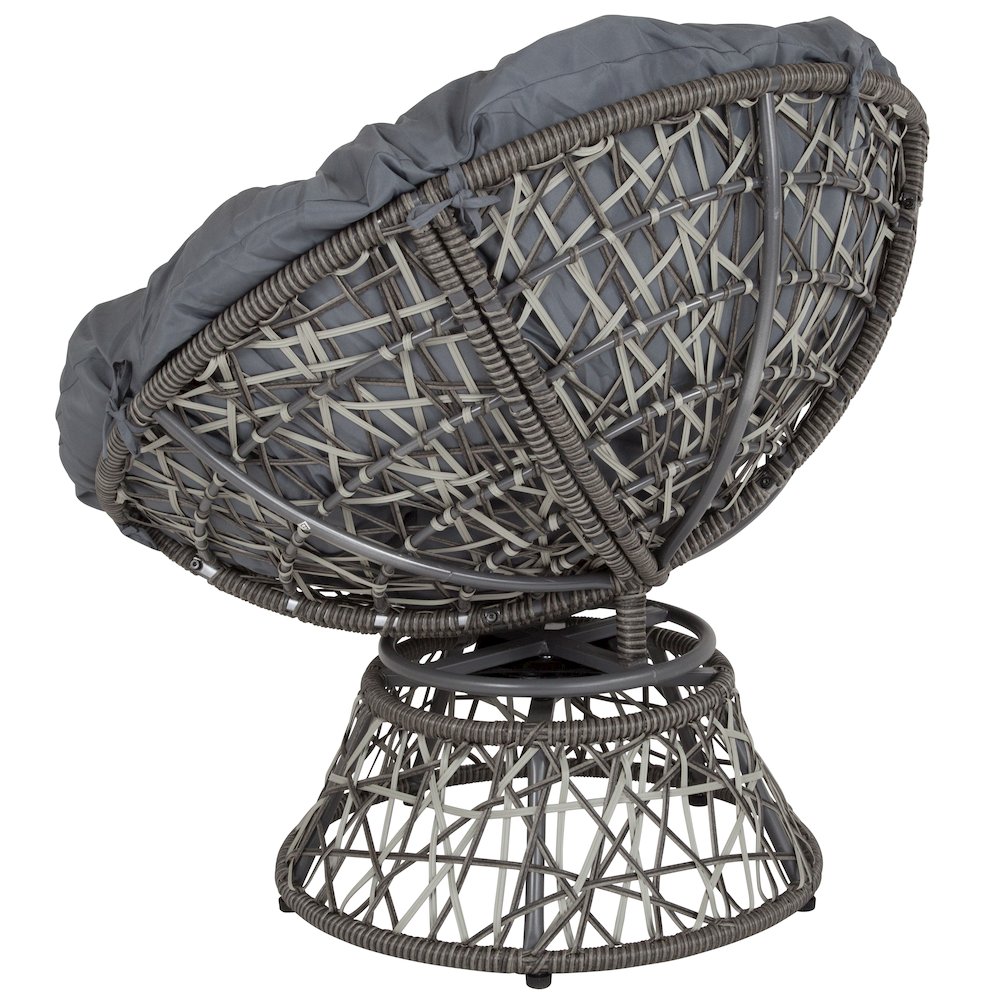 Swivel Patio Chair with Dark Gray Cushion. Picture 3