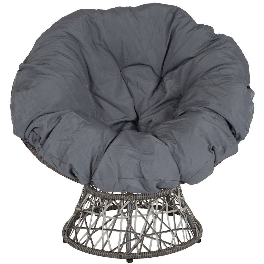 Swivel Patio Chair with Dark Gray Cushion. Picture 4