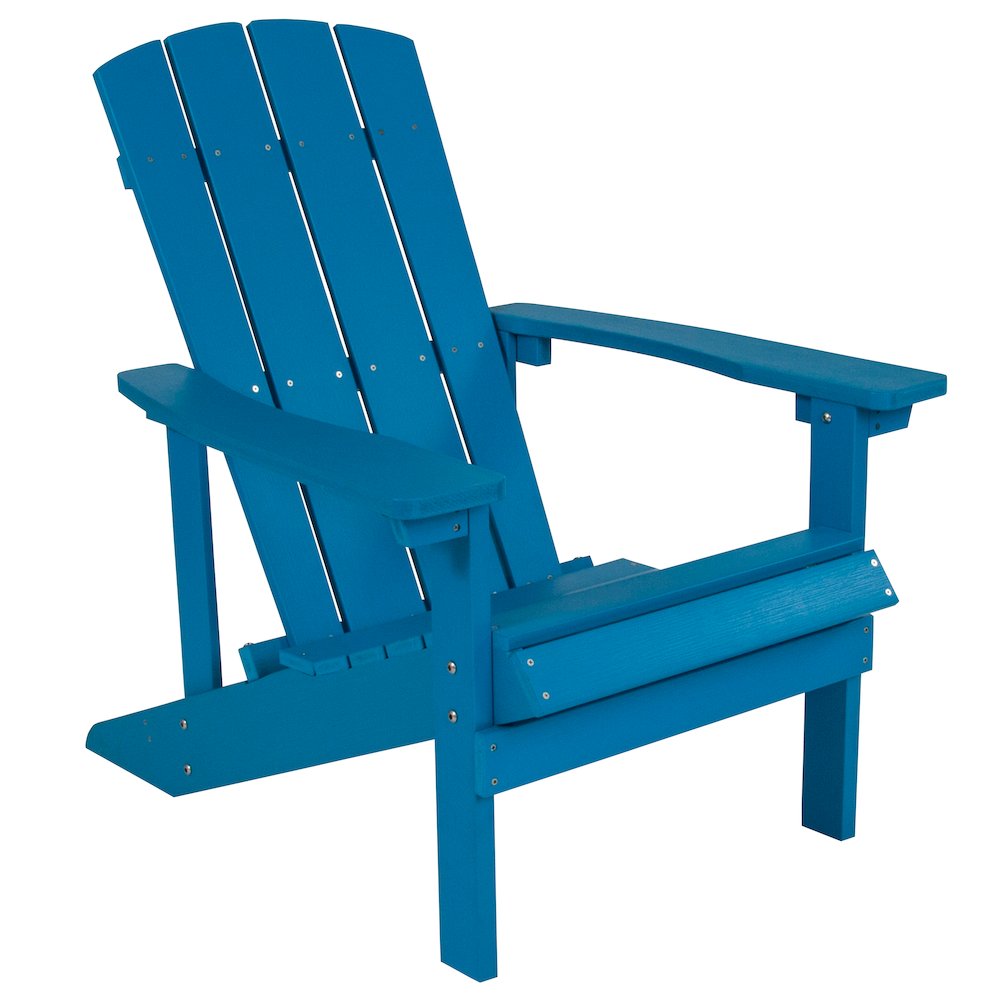 Charlestown All-Weather Poly Resin Wood Adirondack Chair in Blue. Picture 1