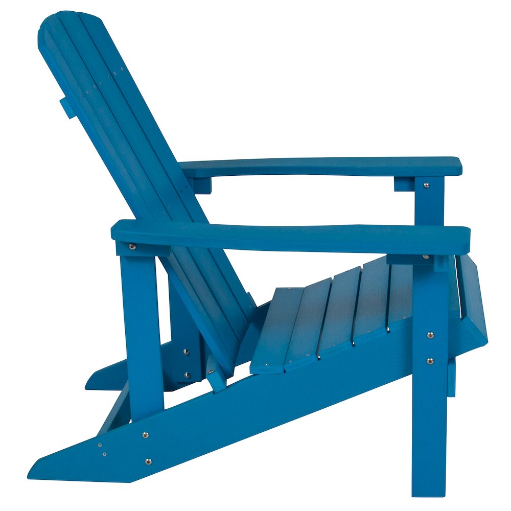 Charlestown All-Weather Poly Resin Wood Adirondack Chair in Blue. Picture 3