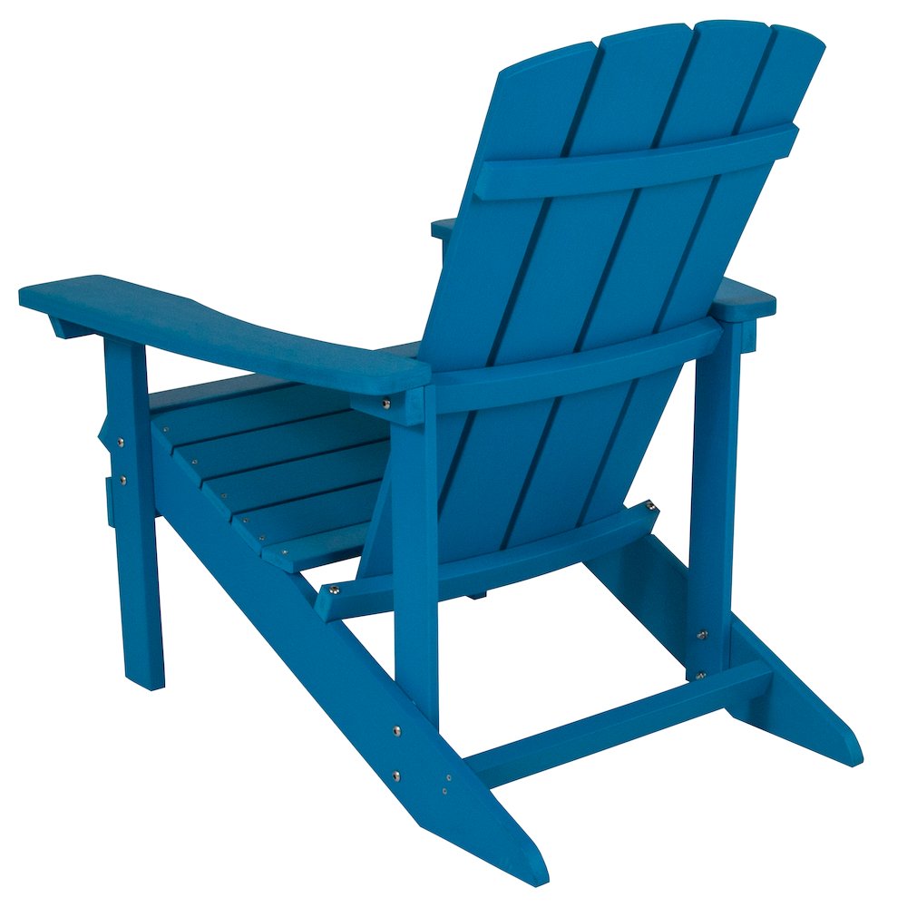 Charlestown All-Weather Poly Resin Wood Adirondack Chair in Blue. Picture 4